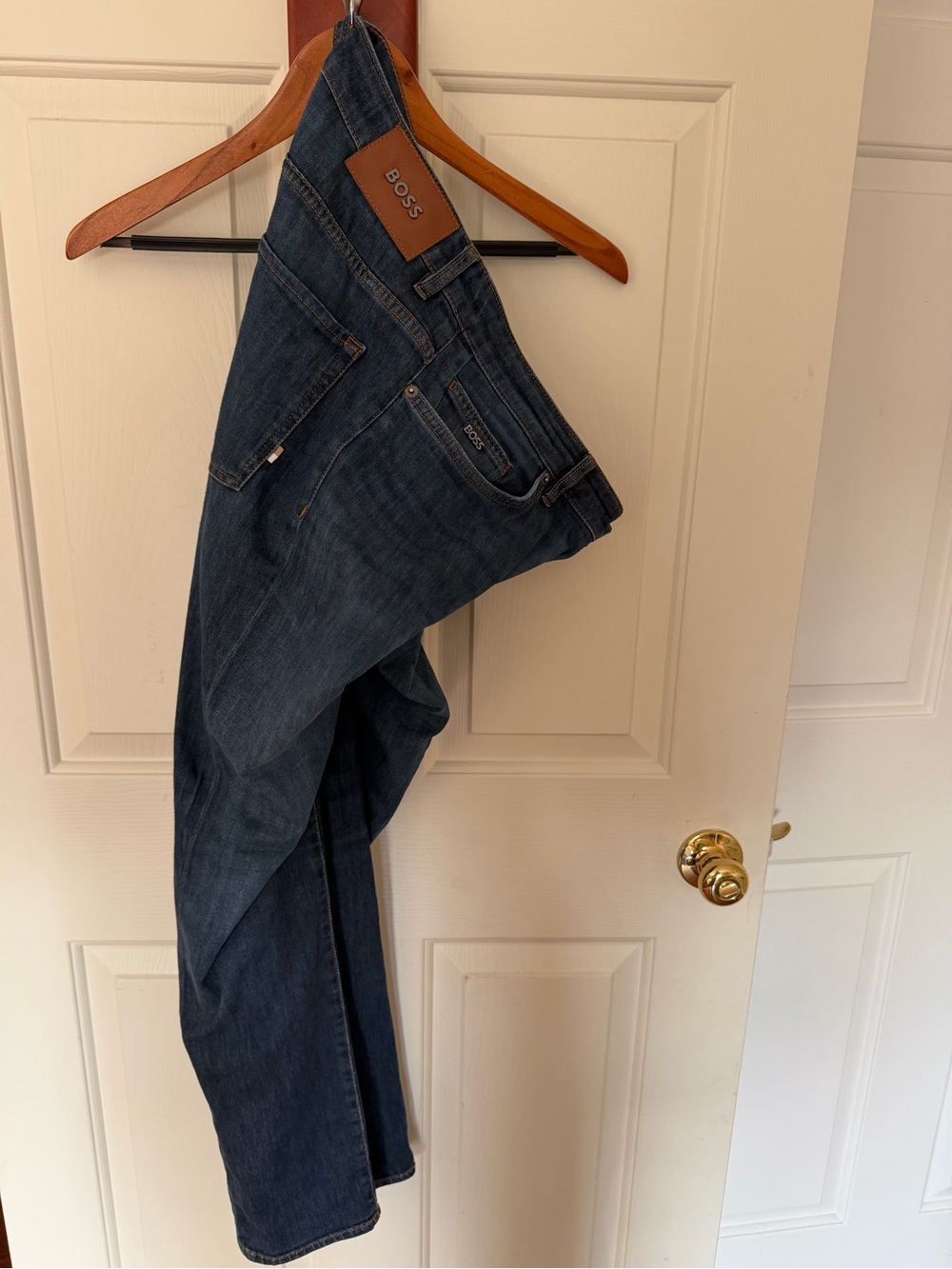 Hugo BOSS Mens 30/32 Delaware Slim Fit Stretch Blue Denim Jeans 5-Pocket